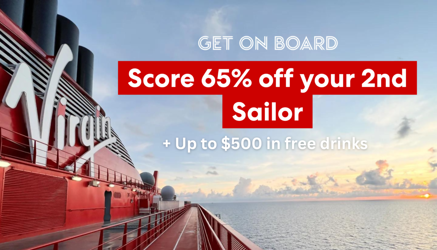Virgin Voyages: 65% off Your 2nd Sailor + Free Drinks